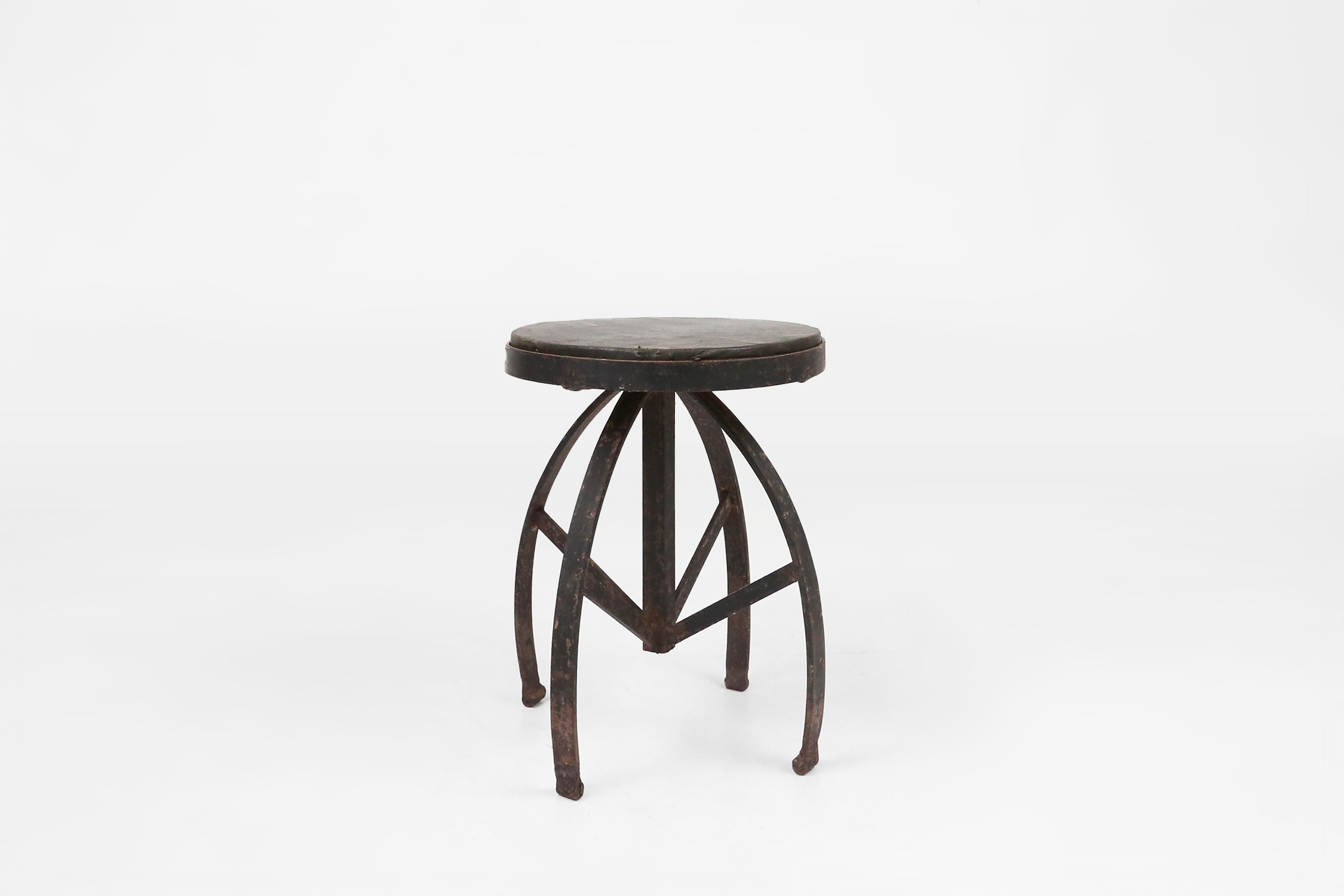 Industrial Black Metal Stools with Frame, France, 1920sthumbnail